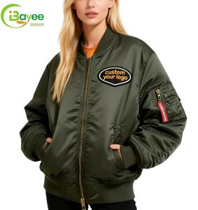 Chaqueta Bomber de Piloto de Alta Calidad OEM 100% Algodón para Hombre, Chaqueta Universitaria de Invierno Gruesa con Forro Acolchado y Bordado para Hombre - Product Image 3
