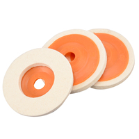 Disque de feutre de laine pure de haute épaisseur pour meuleuse d'angle 100mm roue de polissage à dos en plastique OEM pris en charge dureté moyenne grain fin