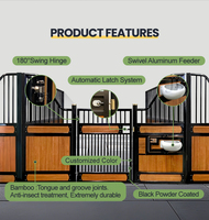 Porte battante en bambou préfabriquée 12x12, design portable de luxe, boîte d'écurie pour chevaux, panneaux frontaux avec toit