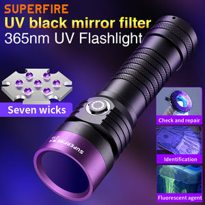 Mini Linterna UV de Aleación de Aluminio de 365nm, Luz Negra <span class=keywords><strong>Ultravioleta</strong></span> Pura Z16, LED de Alta Potencia de Grado Profesional, USB - Product Image 2