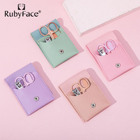 Ensemble de manucure RubyFace 4 pièces pour femmes et hommes, coupe-ongles en acier inoxydable, ensemble d'outils de manucure portable