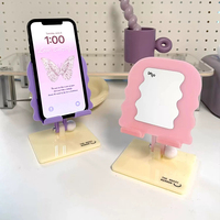 Support de téléphone miroir personnalisé avec logo, double boule ronde, réglable multi-angles, pliable, pour coiffeuse de fille