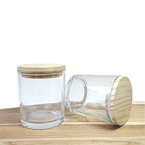 Factory Directly Wholesale Custom 200ml 7oz 10oz Capacity Clear Round Glass Candle Holders and Jars Design for Home Decor