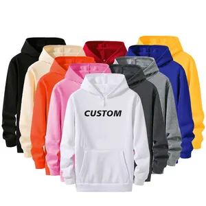 wholesale puff print Plain Blank hoodi manufacturers for customs clothes 100% Cotton unisex Oversized mens hoodies & sweatshirts