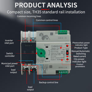 डबल फोटोवोल्टिक इनवर्टर पावर की आपूर्ति घर 220v फास्ट स्वचालित स्विचर 100a 125a - Product Image 5