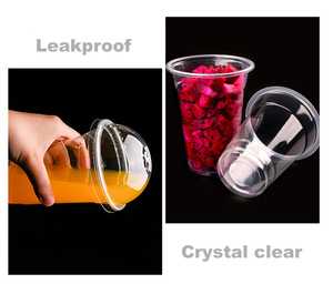 Gobelet en plastique transparent jetable de qualité alimentaire PET pour café, lait, thé, crème glacée, gelée, avec couvercle, promotionnel en usine - Product Image 5