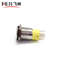 Filn certifié UL/CQC 19mm IP67 5-Pin 24V-380V Étanche Métal Bouton Poussoir Lampe LED Structure Électronique Personnalisable