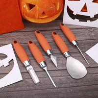 Juego de Herramientas para Tallar Calabazas de Halloween, 5 Piezas, Acero Inoxidable, Venta al Por Mayor