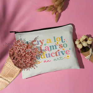 1 pièce je pleure beaucoup mais je suis si productif c'est un modèle d'art personnalisé trousse de maquillage voyage toilette sac de rangement pochette cosmétique - Product Image 5