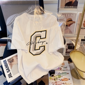 T-shirt en coton <span class=keywords><strong>pour</strong></span> <span class=keywords><strong>femme</strong></span>, coupe ample, décontracté, imprimé dessin animé mignon, col rond, grande taille, manches courtes, été - Product Image 5