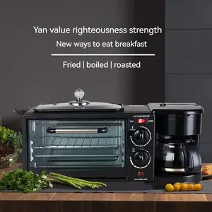 Máquina de Desayuno 3 en 1 de Venta Directa de Fábrica, Tostadora al Vapor <span class=keywords><strong>con</strong></span> Huevos Fritos en Casa, Cafetera Automática Multifuncional - Product Image 3
