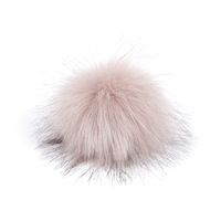 Fausse fourrure de raton laveur pompon 10cm fait à la main renard boule de poils chapeau boule Pom Pom fait à la main grande boule de cheveux avec boucle