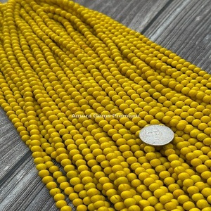 Designer Yellow Rosarita Strand Beads Loose Polished Beads for DIY Jewelry <b>Crafting</b> Handmade Necklace Bracelet Bulk Wholesale - Product Image 1