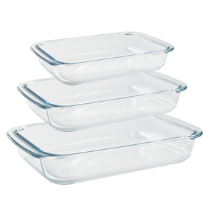 Plat de cuisson en verre transparent pour <span class=keywords><strong>four</strong></span> plat de casserole oblong plat de cuisson rectangulaire ustensiles de cuisson en verre plat de cuisson - Product Image 1