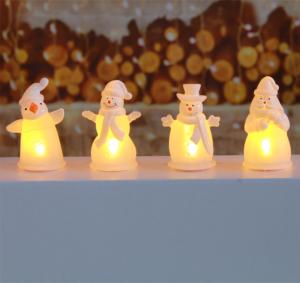 Mini Luces LED de Navidad Blanco Cálido con Diseño de Santa/Muñeco de Nieve, 7.5x5.3x11cm, Ecológicas, Funcionan con Pilas, Gran Venta con Precio de Mayoreo - Product Image 1