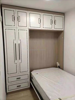 Lit pliant moderne en bois de chêne massif de Chine avec armoire de rangement intégrée et penderie, couleur et taille personnalisables