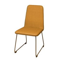 Chaise d'appoint rembourrée en tissu avec base en métal, dossier et assise rembourrés, finition thermolaquée, pour salle d'attente, hall d'entrée, vente en gros