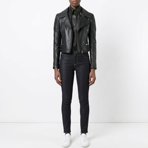 Promotion : Veste décontractée en cuir véritable pour femme, veste en cuir véritable personnalisée avec capuche, look élégant pour femme - Product Image 1