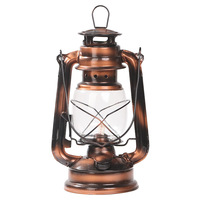 Lampe LED Rétro Portable Style Cheval, Lanterne à Huile Kérosène Coupe-Vent pour Décoration Maison, Jardin, Salon et Camping Extérieur, Blanche