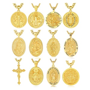 18K oro placcato in rame religioso dichiarazione collana pendente Christian arcangelo Saint <span class=keywords><strong>Michael</strong></span> per il regalo degli uomini - Product Image 4