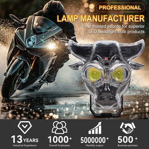 Projecteur LED Moto en Forme de Taureau, Double Couleur Jaune et Blanc, 18W, 2 Lentilles, Phare Antinébuleux Avant pour Moto et Vélo - Vente Flash - Product Image 2