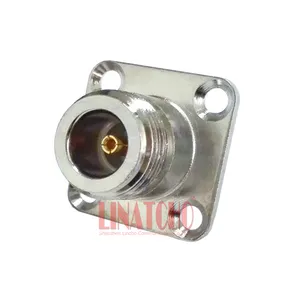 N Type Female with 4 Holes Flange Panel Mount Solder RF Coaxial Connector Adapter