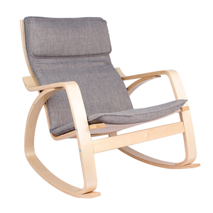 Confortable Relax chaise berçante chaise longue tissu coussin siège salon meubles moderne <span class=keywords><strong>adulte</strong></span> fauteuil à bascule en bois - Product Image 1