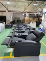 Italienisches Design 3-Sitzer Heimkino-Möbel Elektrischer Relaxsessel mit Mittelkonsole für Medienraum und Kinobenutzerlebnis