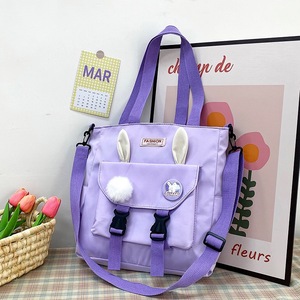 Sac fourre-tout tendance pour filles, en nylon souple et imperméable, avec motif oreilles de lapin, bandoulière réglable, sac à main quotidien - Product Image 3