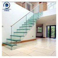 Escalier flottant cantilever Prima, sur mesure, moderne, intérieur, avec support dissimulé, pour villa, décoration intérieure.