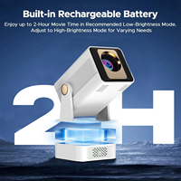 Projecteur à batterie rechargeable T2 Android 14.0 Allwinner H723 720P LCD 200 ANSI Lumens 5G WIFI6 4K