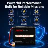Baterai LiPo 34000mAh 46.2V 8C Heavy Duty untuk Drone Pertanian Penabur Benih Pabrik