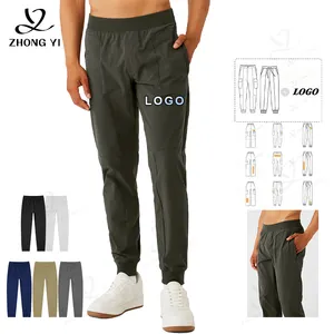 Custom Men Premium High Quality Nylon Spandex Slim Fit Sports Sweatpants Tapered Training Gym Gitness Jogger For Men