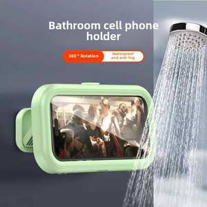 Wholesale Bathroom Waterproof Mobile Phone <b>Bracket</b> Without Punching Wall Kitchen Storage Rack Can Rotate 360 . - Product Image 4