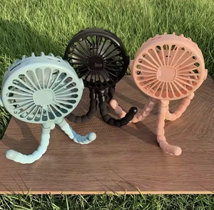 Ventilador de ocho aspas de alta calidad personalizable con carga USB, tres velocidades de viento, para coche de bebé, hotel, RV, con luz y alimentación por batería - Product Image 2