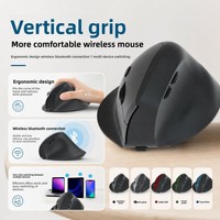 Mouse Optik Nirkabel Vertikal Ergonomis USB Isi Ulang 6 Tombol Sensor Fotoelektrik Penggunaan Dual-Mode Laptop Pekerjaan Kantor