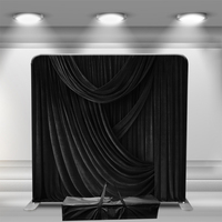 Support de toile de fond portable pour photomaton, cadre en tube d'aluminium, tissu tendu à sublimation par transfert thermique, vente directe usine