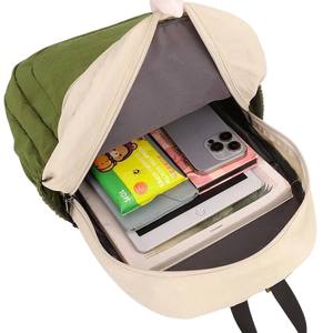 กระเป๋าเป้สะพายหลังใส่แล็ปท็อปขนาดใหญ่ทันสมัย ผลิตจากโพลีเอสเตอร์ พร้อมซิปลายเส้นด้าย ดีไซน์กันน้ำ เหมาะสำหรับนักเรียน - Product Image 3