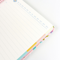 Carnet spirale A5 rose clair à motifs floraux vintage avec planning mensuel et hebdomadaire, 100 feuilles - Cadeau idéal pour l'écriture et le journaling