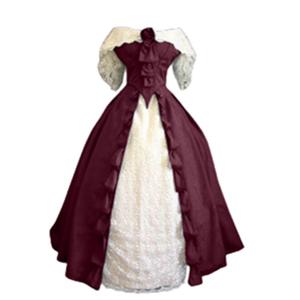 2025 Lolita vita pizzo Color block Sexy abito monospalla donna abito gotico abbigliamento europeo - Product Image 5