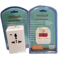 Adaptateur de prise universel 3 broches UK 10A 250V avec 3 prises AC, fusible, lumière LED, blanc/noir, garantie 1 an, adaptateur de voyage