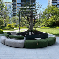 Canapé d'extérieur en osier au design minimaliste nordique moderne, en forme d'arc, pour B&B, jardins, villas, hôtels, centres de vente - Conception chinoise