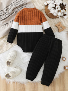 Tutina per <span class=keywords><strong>Neonato</strong></span> <span class=keywords><strong>Maschio</strong></span> in Cotone Stampato con Bottoni a Pressione, Maniche Lunghe, Collo Tondo, Pantaloni Elasticizzati Casual, Completo Morbido Autunnale - Product Image 2