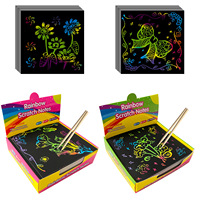 Notes à gratter arc-en-ciel pour enfants, kit d'art à gratter magique, mini-notes, sans désordre, bricolage, dessin, artisanat, cadeau pour garçons et filles