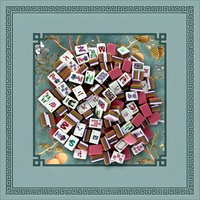 Jeu de tuiles de mahjong américain rose tropical, 160 pièces en acrylique avec tapis de mahjong imprimé floral tropical rose, pour fête d'été