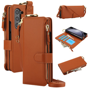 Avec anneau multifonctionnel Portefeuille pour téléphone Samsung <span class=keywords><strong>Galaxy</strong></span> <span class=keywords><strong>ZFold</strong></span> 3 <span class=keywords><strong>4</strong></span> 5 6 PU Leather Phone Case With Crossbody Strap - Product Image 1