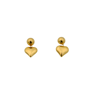 Pendientes Colgantes de Moda, Chapados en Oro PVD, Acero Inoxidable 316L, Forma de Corazón, Joyería Sostenible y Resistente - Product Image 1