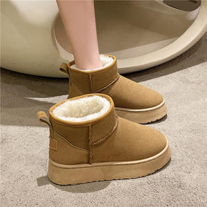 Botas de Nieve de Plataforma para <span class=keywords><strong>Mujer</strong></span>, con Forro de Piel, Impermeables, Planas, para Invierno, con Logotipo Personalizado, Venta al Por Mayor - Product Image 1