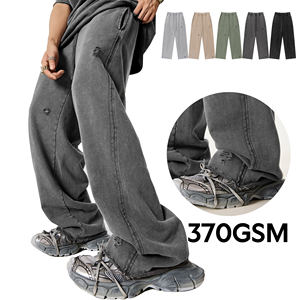 Pantalones Deportivos Casuales Personalizados para Hombre, Otoño 2025, Estilo Europeo Americano, Lavado Ácido, 100% Algodón Transpirable con Cordón Ajustable - Product Image 4