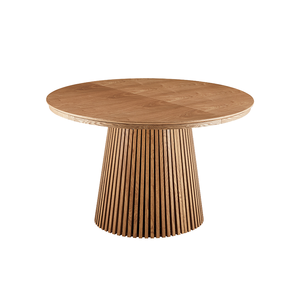 Tavolino da Caffè Rotondo Pieghevole e <span class=keywords><strong>Allungabile</strong></span> in Legno <span class=keywords><strong>Marrone</strong></span>, <span class=keywords><strong>Tavolo</strong></span> Centrale da Salotto o Sala da Pranzo in Stile Rustico - Product Image 3